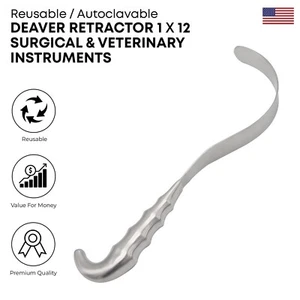Instrumentos quirúrgicos Deaver Retractor de acero inoxidable de 1" x 12" - Imagen 1 de 2