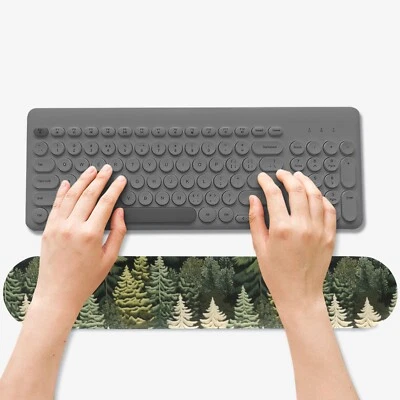 Green Tree Forest Keyboard Wrist Rest Computer Gaming Office Accessory Gift - Image 1 of 4