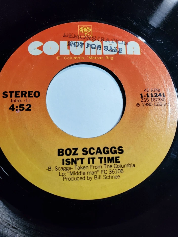 BOZ SCAGGS: Breakdown Dead Ahead / Isn't It Time 7" Vinyl  45 VG+ F83 - Image 1 of 1