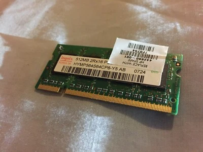 1GB - 2x Hynix Laptop Memory Ram 512MB 2Rx16 PC2-5300S-555-12 HYMP564S64CP6-Y5 A - Image 1 of 2
