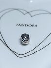 Genuine Pandora Silver Ribbed Clip Charm 925 ALE.