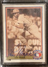 1992 Upper Deck Heroes Signed Lou Brock Card w Authentication St Louis Cardinals