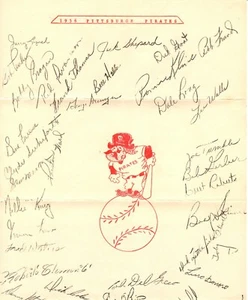 1956 Pittsburgh Pirates Facsimile Autograph Sheet Original Letter and Envelope - Picture 1 of 4