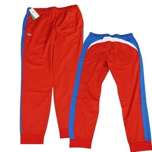 LACOSTE Sport Pants Mens 6 Extra Large Red Tennis Run Resistant Track ColorBlock - Picture 1 of 12