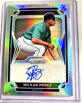 2021 Panini Prizm Draft Picks- MILKAR PEREZ Silver Rookie RC AUTO - Image 1 of 2