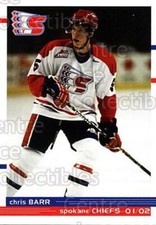2001-02 Spokane Chiefs #2 Chris Barr