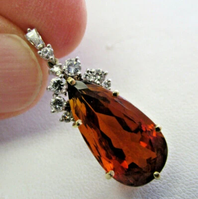 Impresionante Colgante Gota de Diamantes y Citrino Madeira Oro 18k HACER OFERTA Foto 1 de 4