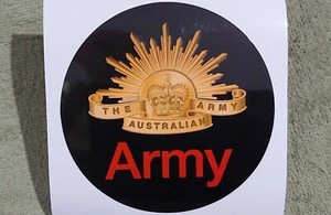 ARMY RISING SUN BADGE FULL COLOUR STICKER - ROYAL AUSTRALIAN ARMY 90mm - Picture 1 of 1