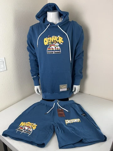 MITCHELL & NESS Men’s Denver Nuggets Sweatshirt / Short Set Size Large ( NWT ) Cover