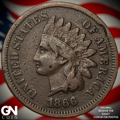 1866 Indian Head Cent Penny  Q3669 Cover