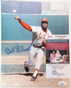 Bob Gibson Autographed St. Louis Cardinals 8x10 Photo JSA COA - Picture 1 of 3