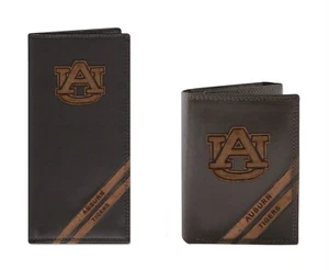 ZEP-PRO U of AUBURN TIGERS Leather Debossed Wallet Checkbook or Trifold - Picture 1 of 5