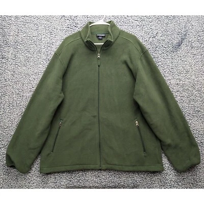 VTG Lands End Fleece Sweatshirt Mens XL Full Zip Hiking Outdoor Y2K 90s Green - Image 1 of 4