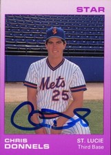 1988 St Lucie Mets CHRIS DONNELS Signed Card autograph AUTO METS MARLINS ASTROS