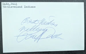 Paul Dade - 1975 Debut Autographed Index Card - Deceased 2016 - Picture 1 of 2