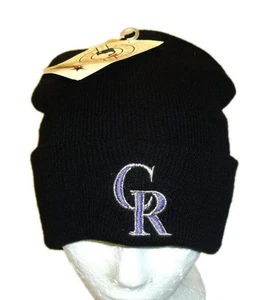 Colorado Rockies Para Hombres De Colección Negro Gorro Invierno Puños Sombrero Gorra Nuevas Etiquetas Mlb - Imagen 1 de 2