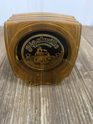Vintage Nashville “Music City” Plastic Coaster Set - Image 1 of 4
