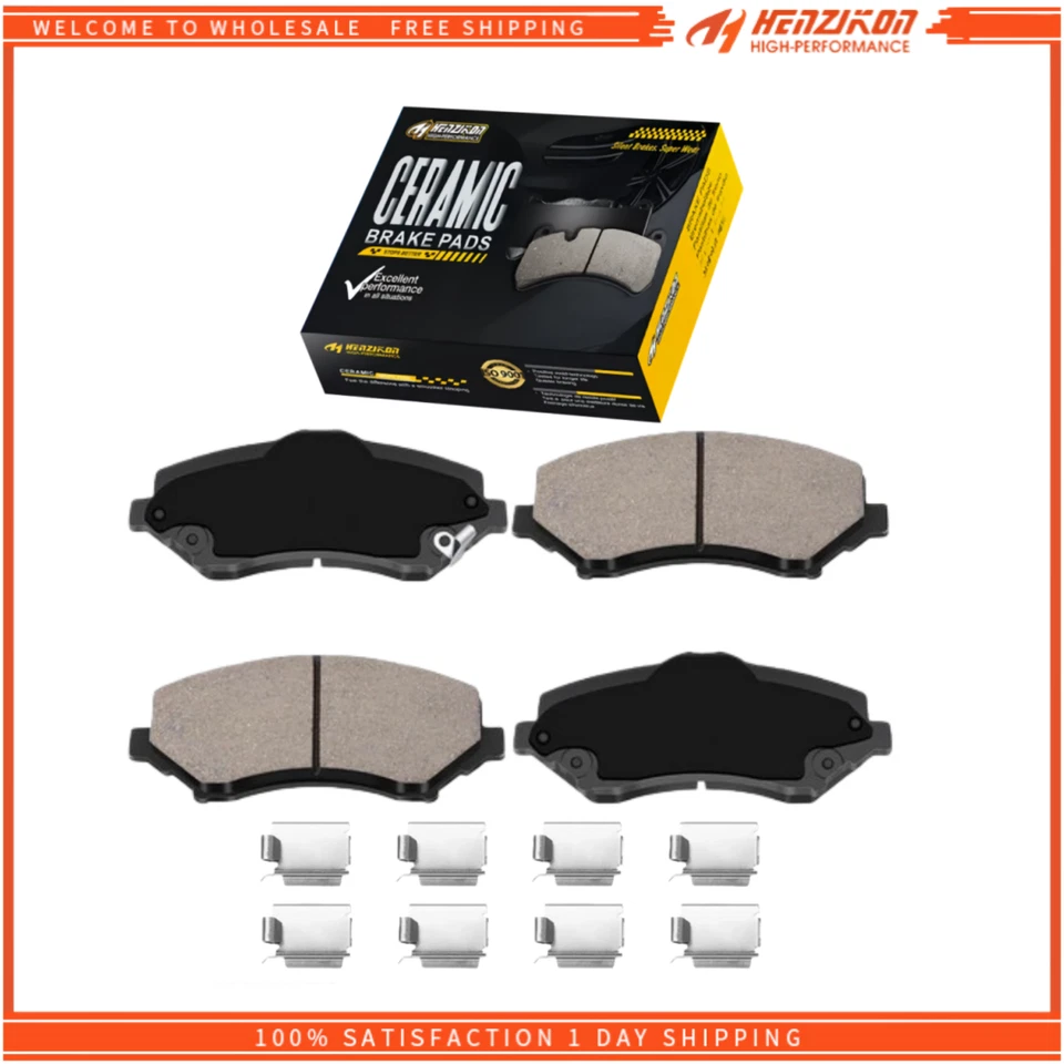 Almohadillas delanteras de cerámica con hardware FIT Liberty Wrangler Nitro Grand Caravan Journey Foto 1 de 2