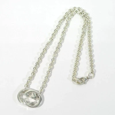 Collana Gucci ad incastro G 190489 J8400 8106 argento autentica usata - Immagine 1 di 4