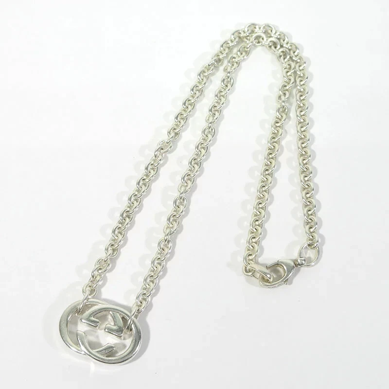 GUCCI Interlocking G Necklace 190489 J8400 8106 Silver Authentic Pre-Owned - Image 1 of 4