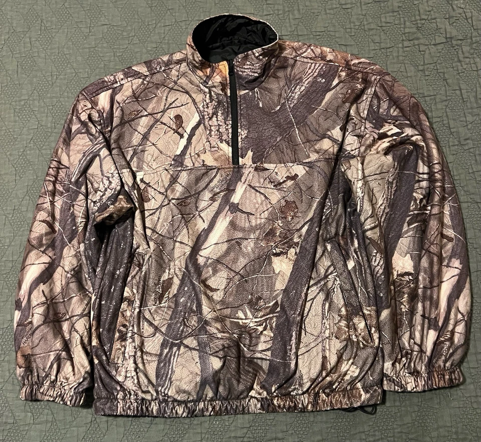 🟧🟧🟧 VINTAGE Y2K REALTREE HARDWOODS CAMO JACKET PULLOVER DUXBAK MEDIUM - Image 1 of 4