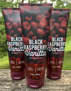 Lot of 3 Bath Body Works BLACK RASPBERRY VANILLA Moisture Ultra Shea Cream 8 oz - Picture 1 of 3