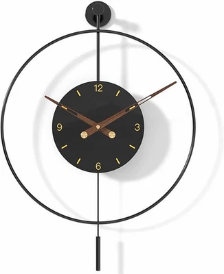 Large Metal 24" Pendulum Wall Clock Battery Operated - Image 1 of 3