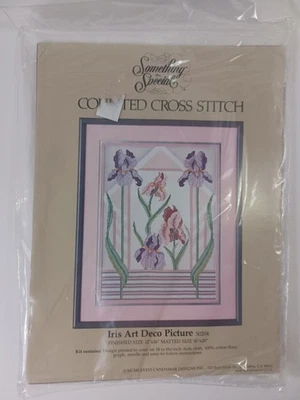 Kit de punto de cruz Something Special Iris Art Deco cuadro contado 50204 12" x 16" Foto 1 de 4