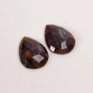 Par de piedras preciosas de zafiro rosa de 14,5 quilates 17x12x3 mm corte pera translúcido facetado - Imagen 1 de 5