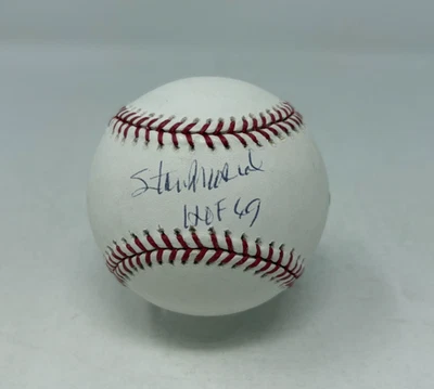 Stan Musial Signed Rawlings Baseball HOF 69 Insc Beckett 727 Ball Cube Incl! - Image 1 of 3