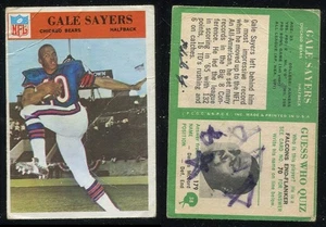 1966 Philadelphia #38 Gale Sayers RC POOR Chicago Bears HOF U. of Kansas - Foto 1 di 1