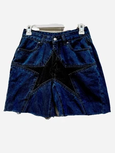 Romwe Pantalones Cortos Talla 4 Denim Unisex Estrella Azul Bolsillos Clásico - Imagen 1 de 8