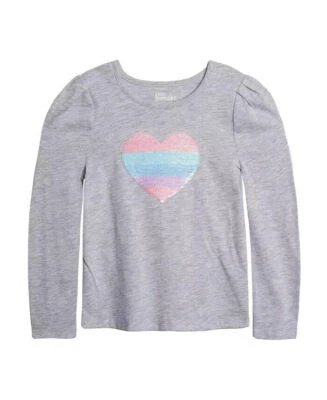 NWT EPIC THREADS Little Girls Long Sleeve Rainbow Heart T-Shirt, Sizes: 4T, 5, 6 - Image 1 of 4