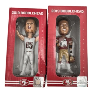 NWT Set Of 2 Idegy George Kittle Joe Staley San Francisco 2019 Bobblehead Lot - Picture 1 of 7