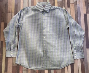 Hawes & Curtis Shirt Mens XL Green Blue Check Brandon Slim Fit 46-48” X Large - Picture 1 of 10