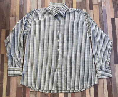 Hawes & Curtis Shirt Mens XL Green Blue Check Brandon Slim Fit 46-48” X Large - Image 1 of 4