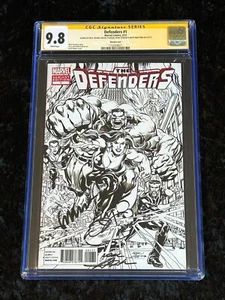 Marvel 2012 Defenders #1 Sketch Cover CGC 9.8 SIGNED x4 Neal Adams, Fraction ++ - Picture 1 of 11