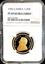 1996 GOLD SOUTH AFRICA 1/2 OZ KRUGERRAND 1788 MINTED PROOF COIN NGC PF 69 UC