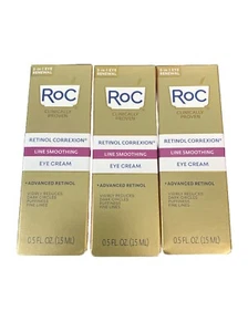 RoC Retinol Correxion Line Smoothing Anti-Aging 15ml Eye Cream🔥LOT OF 3🔥NEW - Picture 1 of 4