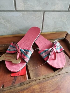 Havaianas - You - St Tropez Sandal - Pink Porcelain/ Stripe -  Size W 11/12- NWT - Picture 1 of 9