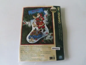 Dimensions Counted Cross Stitch Stocking Kit - Checking His List - Picture 1 of 4