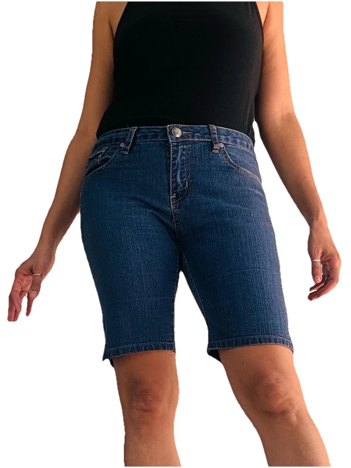 Vintage 90s  2000 Y2K  Out Jeans  Stretch Shorts Denim Bermuda Shorts - Image 1 of 4