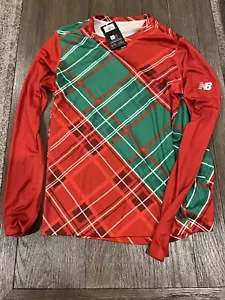 Mens New Balance Pro Elite Shirt Running Top Green Red Plaid New Medium Achieve - Picture 1 of 1