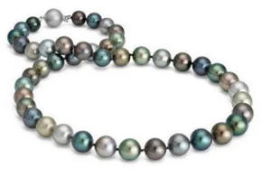 Collar Perla Verde Pavo Real Natural 18" 8-9mm  - Imagen 1 de 1