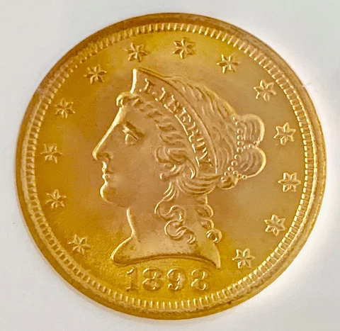 1898 $2.5 GOLD NGC MS 67 LIBERTY HEAD QUARTER EAGLE RARE HIGH GRADE COIN Cover