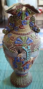 ANTIQUE CA 1875 JAPANESE EDO PERIOD SATSUMA SIGNED MORIAGE VASE - Picture 1 of 12