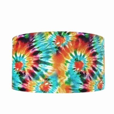 3 INCH Rainbow Tie Dye Grosgrain Ribbon 5 yards - Image 1 of 2