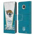 Official Nfl Jacksonville Jaguars Logo Art Leather Book Case For Motorola Phones