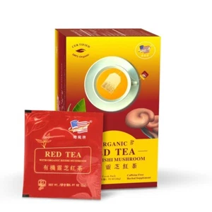 President Brand Organic Black Tea with Reishi Mushiroo 25 Packs 有机灵芝红茶 靈芝紅茶 - Picture 1 of 1
