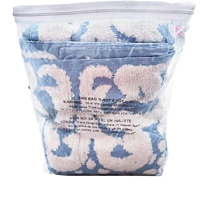 New FULL Size Better Trends Florence Blue Tufted 100% Cotton Chenille Bedspread - Image 1 of 4